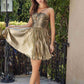 Nox Anabel A825 Short Metallic A-Line Homecoming Dress