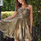 Nox Anabel A825 Short Metallic A-Line Homecoming Dress