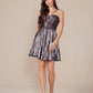 Nox Anabel A825 Short Metallic A-Line Homecoming Dress