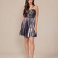 Nox Anabel A825 Short Metallic A-Line Homecoming Dress