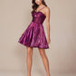 Nox Anabel A825 Short Metallic A-Line Homecoming Dress