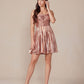 Nox Anabel A825 Short Metallic A-Line Homecoming Dress