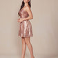 Nox Anabel A825 Short Metallic A-Line Homecoming Dress