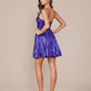 Nox Anabel A825 Short Metallic A-Line Homecoming Dress