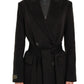 Alaska Longline Cashmere Wool Blend Coat in Black