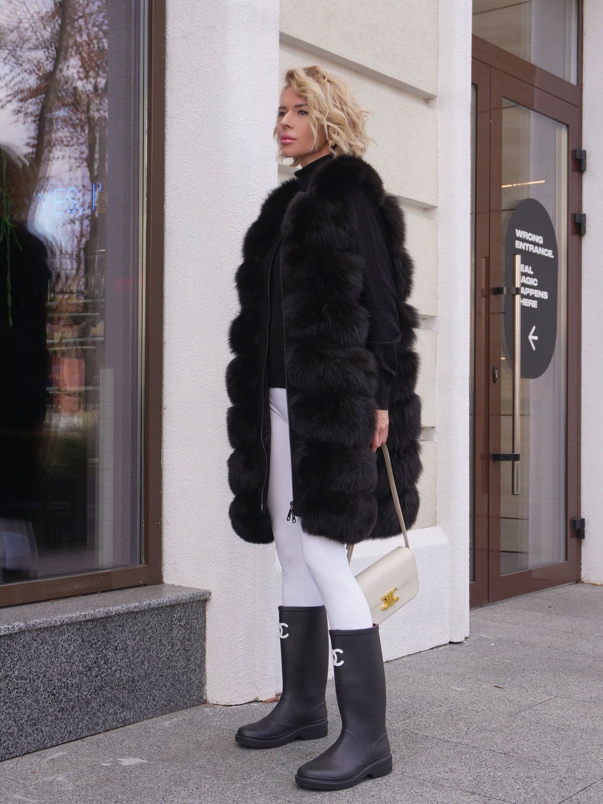 Genuine Polar Fox fur vest by Alaska® Outerwear Company, 90 cm length