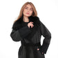 Boston Genuine Silver Fox Cashmere Blend Double-Face Coat in Graphite