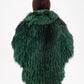 Reversible Genuine Silver Fox  Down Fill Coat in Emerald