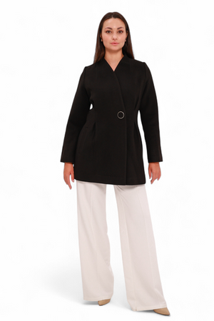 Black Opera Cashmere Blend Overcoat by Alaska® Outerwear Company, showcasing a stylish, warm coat with classic design and tailored fit.