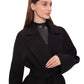 Leroy Classic Wraparound Wool Blend Overcoat in Black
