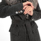 Genuine Silver Fox Cashmere Blend Coat
