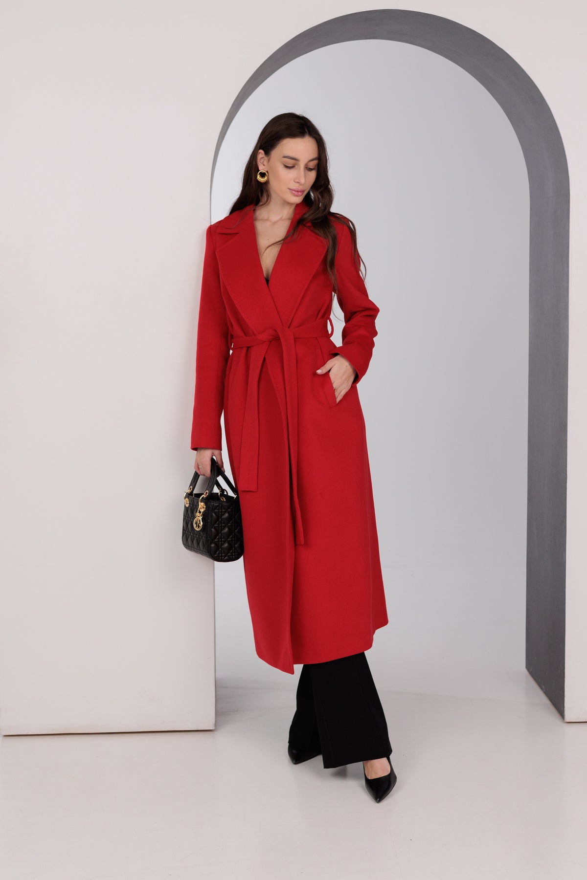 Astoria Classic red wraparound wool blend overcoat by Alaska® Outerwear Company