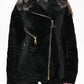 Bari Genuine Astrakhan Silver Fox Trim Coat