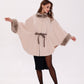 Genuine Mink Fur Double Face Wool Poncho
