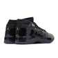Black patent Air Jordan Mens 17 Low SP sneakers with sleek design and signature details, displayed on a clean background.