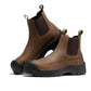 ROCKROOSTER Woodland Brown 6 inch Composite Toe Pull-on Leather Work Boots AK664