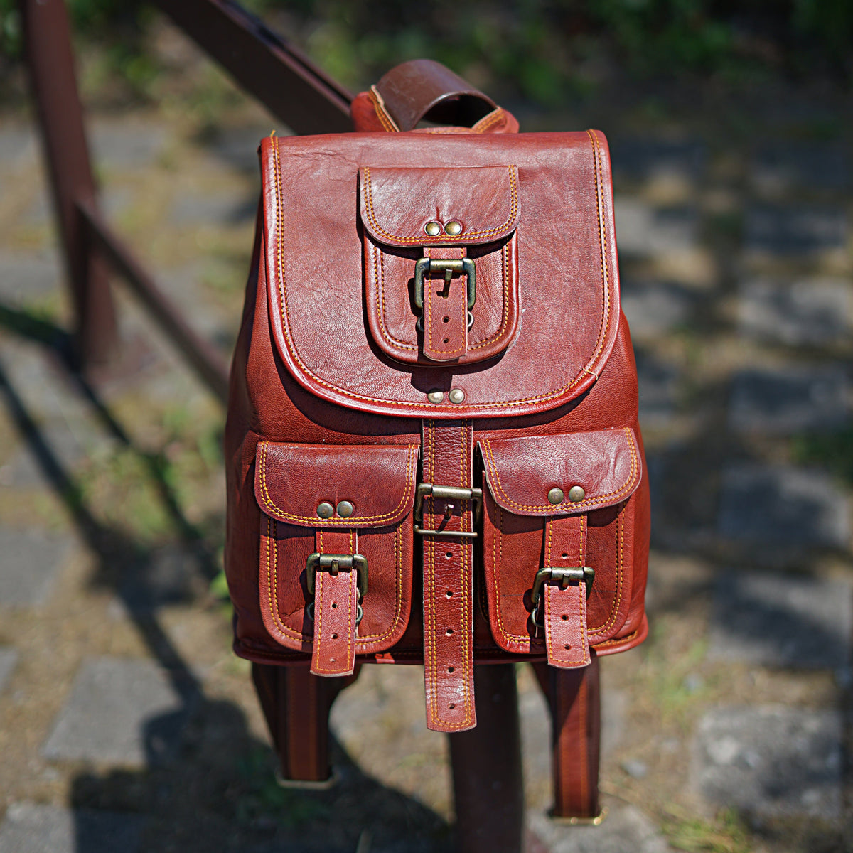 Victoria small cute backpack by Classy Leather Bags, stylish leather backpack with adjustable straps and top handle.