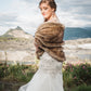 Brown Faux Fur Shawl (Butterfly Brw04)