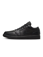 Denim Exchange Air Jordan Men's 1 Low sneakers in triple black with low-top design and lace-up closure
