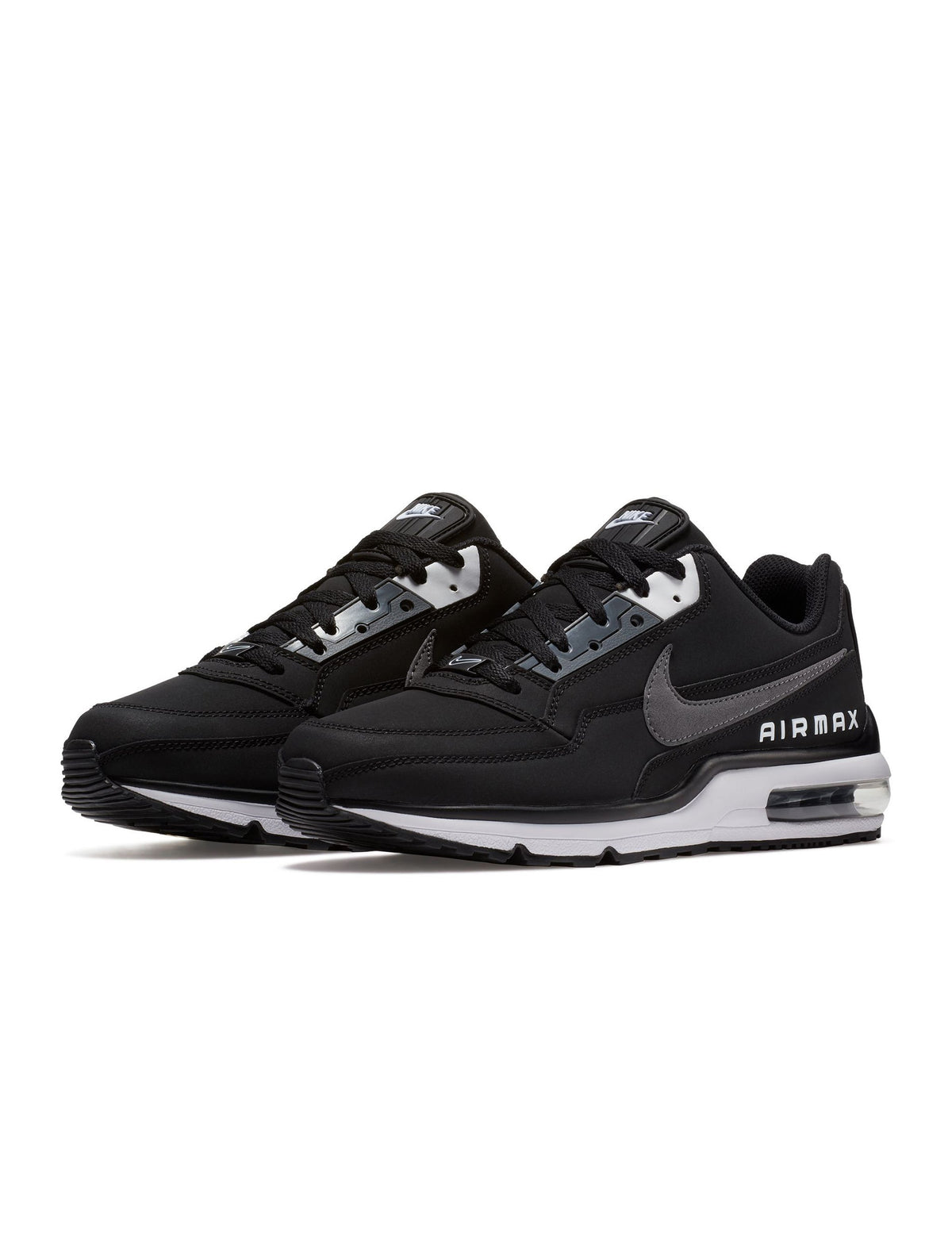 Nike men's Air Max LTD 3 footwear in black and dark grey, side view