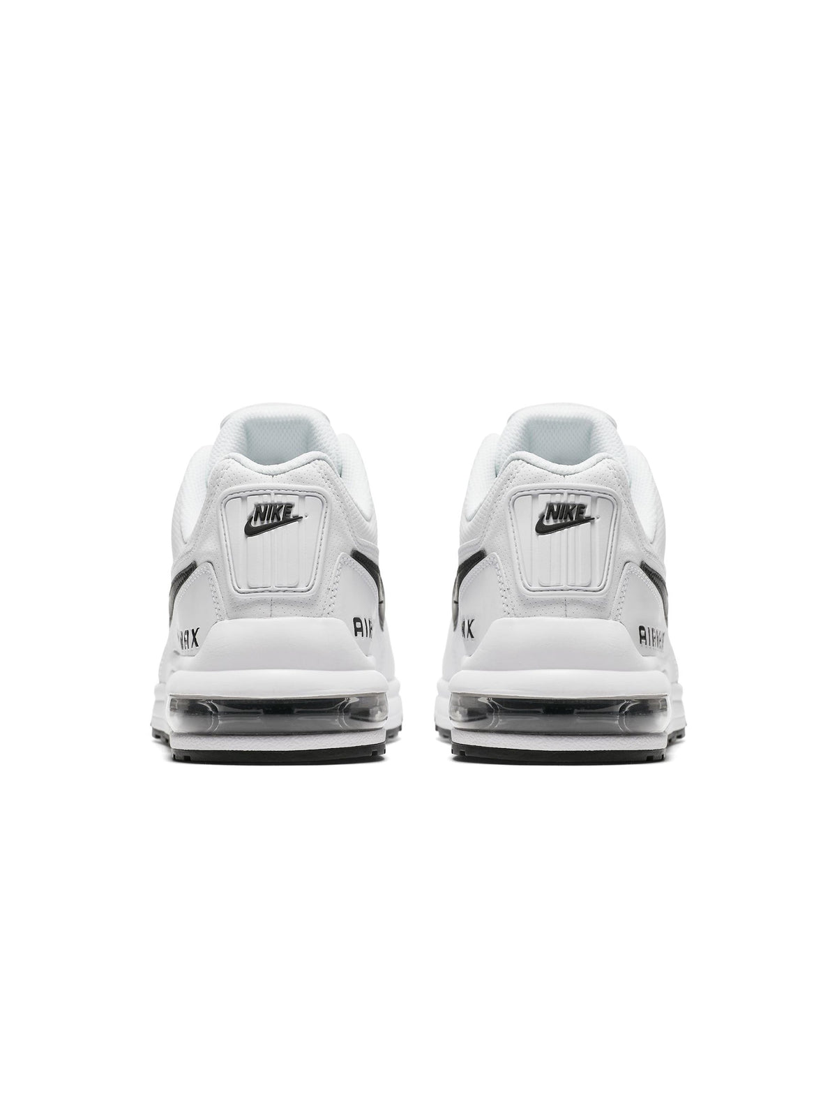 Men's Nike Air Max LTD 3 footwear in white and black, side view