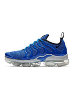 Nike Men's Air VaporMax Plus Game Royal sneakers, blue athletic footwear side view