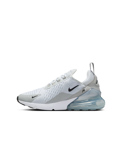 Nike Womens Air Max 270 Pure Platinum sneakers, stylish women's footwear with sleek design and visible Air Max cushioning.