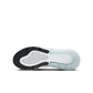 Nike Womens Air Max 270 Pure Platinum sneakers, white and silver athletic footwear, shown from a side angle.