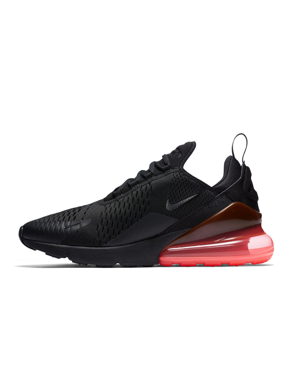Nike men's Air Max 270 black and hot punch sneakers