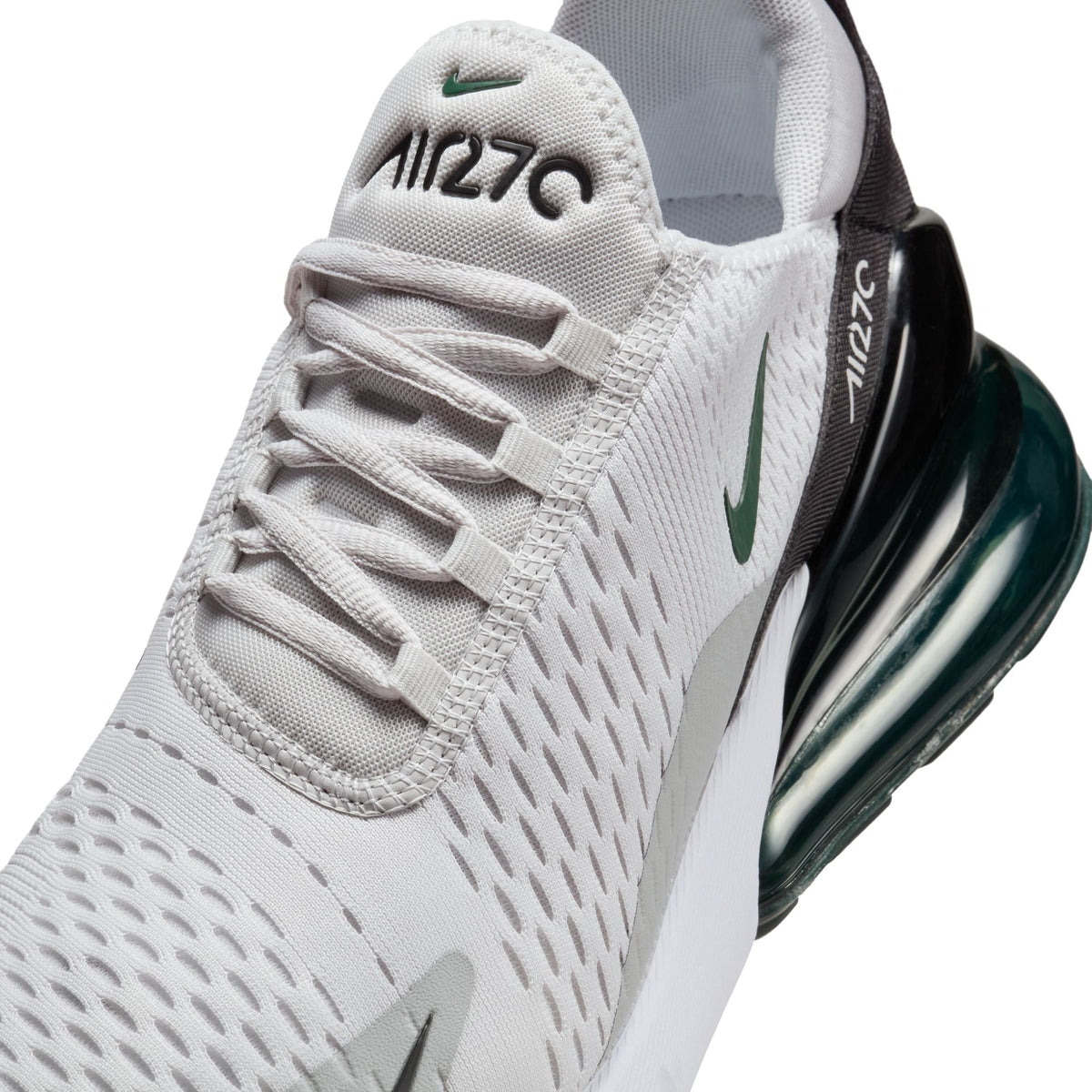 Nike Men's Air Max 270 sneakers in vast grey, side view.