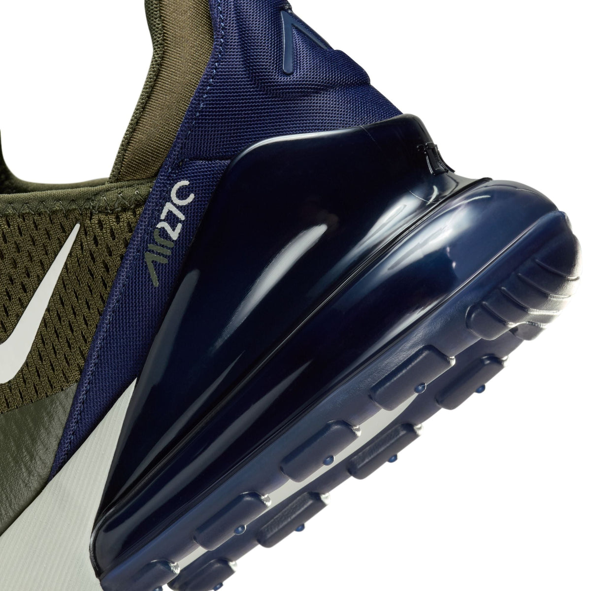 Nike Air Max 270 Cargo men's footwear in khaki and light bone with visible mesh upper and cushioned sole