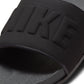Nike men’s Offcourt slide in anthracite, side view showing cushioned strap and textured sole