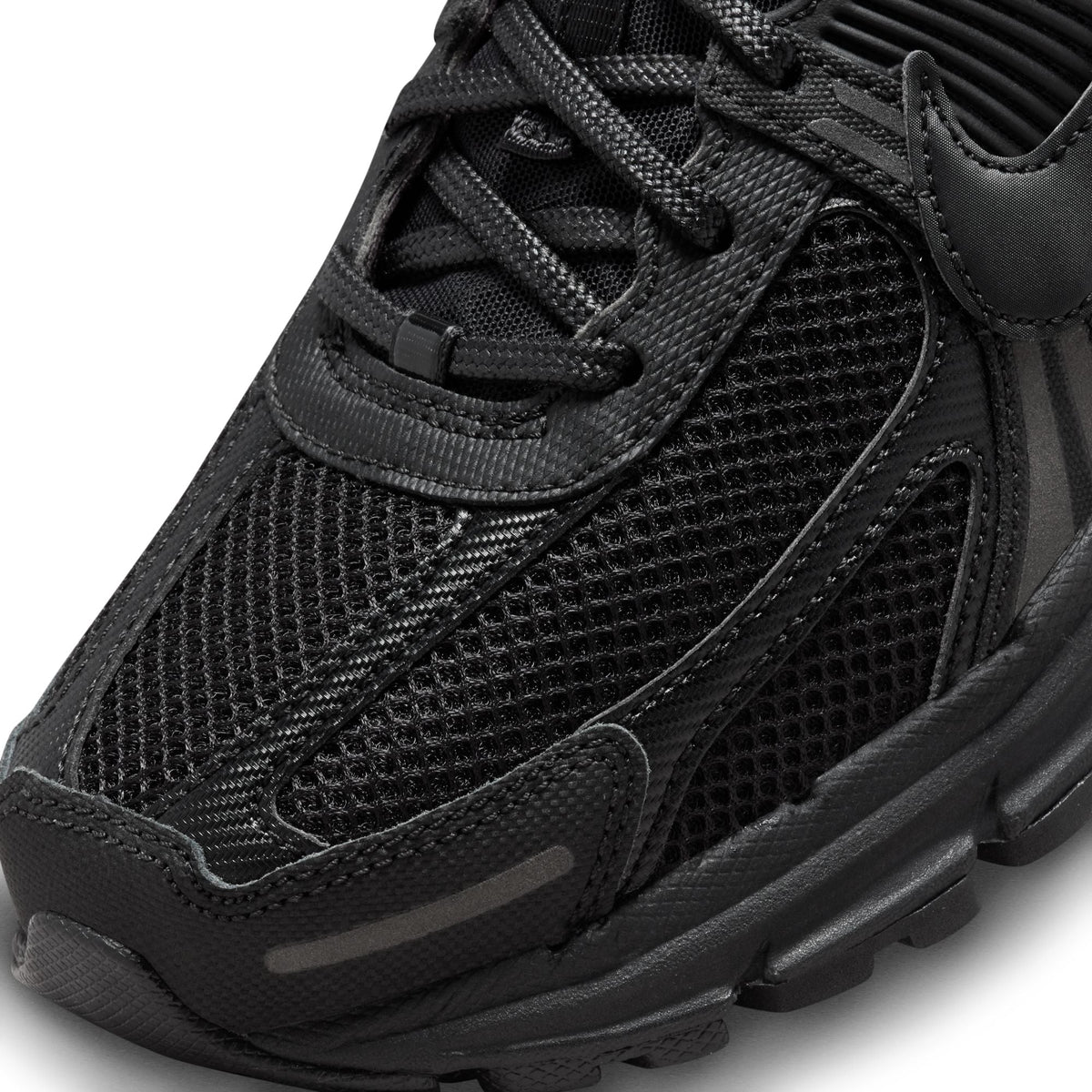 Nike men's Zoom Vomero 5 Triple Black sneakers in a low-top athletic design by Denim Exchange