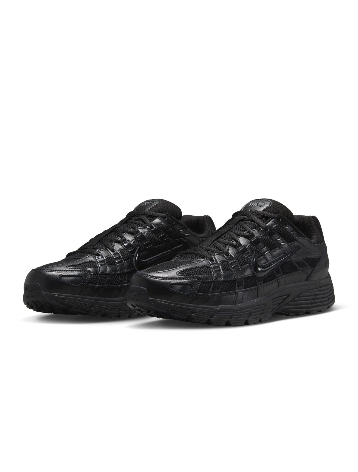 Denim Exchange Nike men's P-6000 black footwear with layered mesh and leather detailing