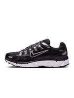 Black Nike men's P-6000 sneakers with layered mesh panels and a retro running shoe design