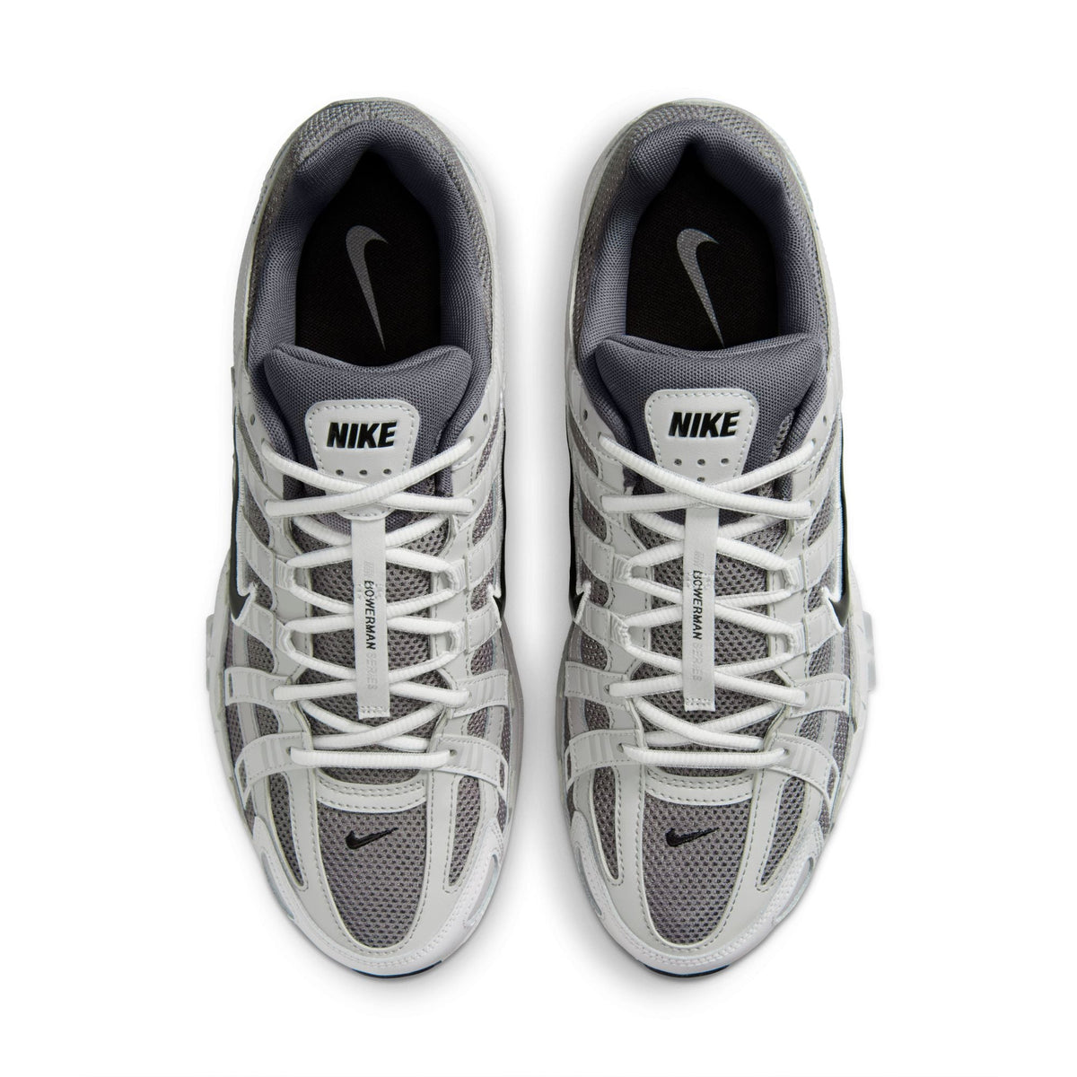 Nike Men's P-6000 sneakers in atmosphere grey with layered mesh and leather upper, side view