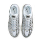 Nike men's P-6000 sneakers in white and metallic silver, side view