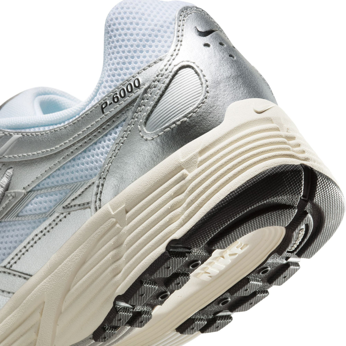 Nike men's P-6000 white and metallic silver sneakers by Denim Exchange