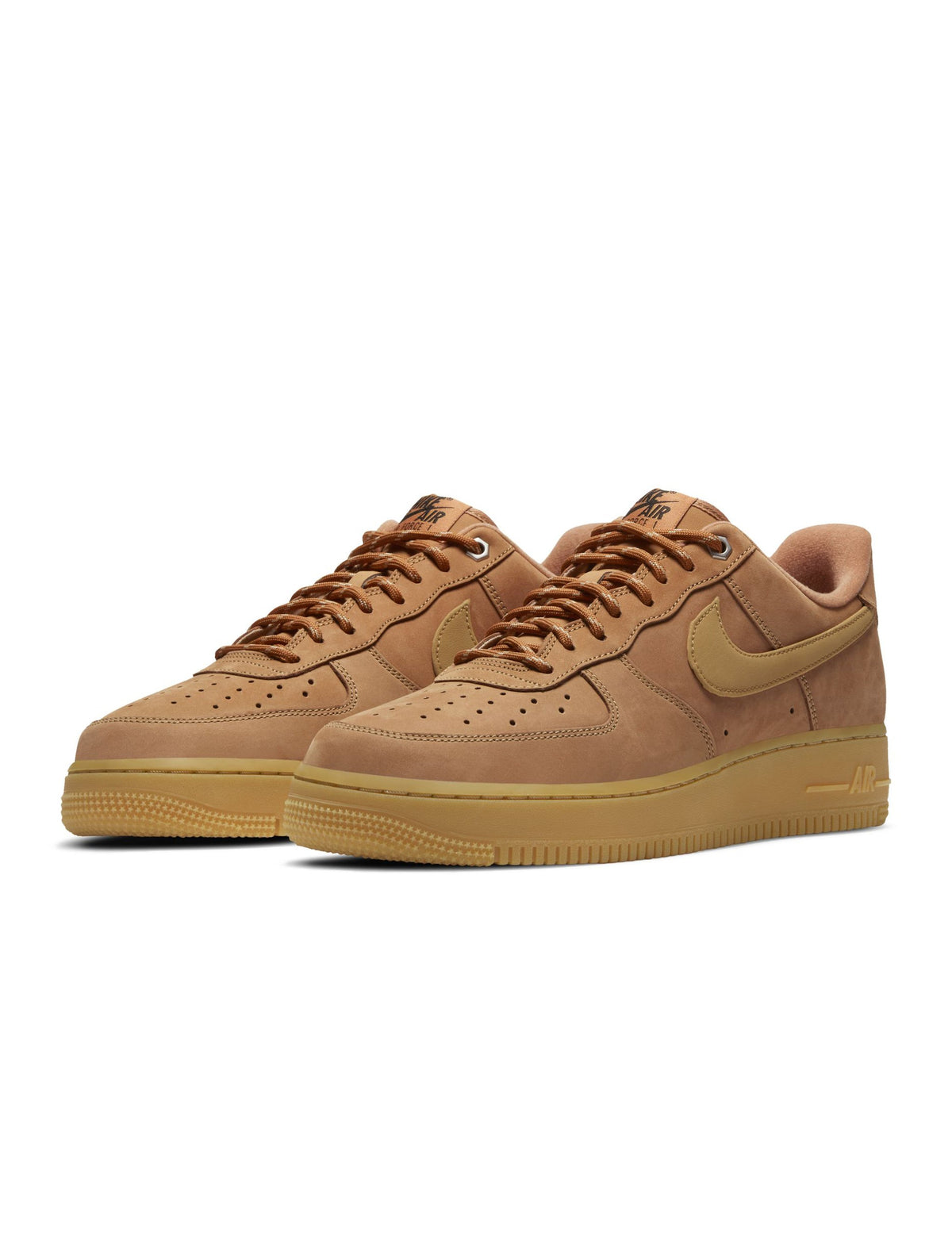 Nike Men's Air Force 1 '07 WB Flax footwear in tan suede with classic low-top sneaker design