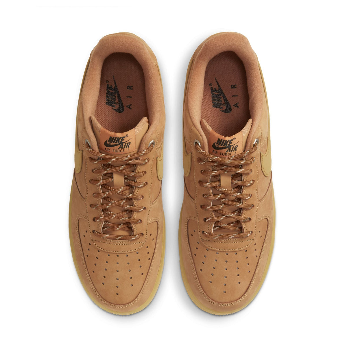 Nike Air Force 1 '07 WB men's footwear in Flax, side view with textured leather panels and classic low-top design