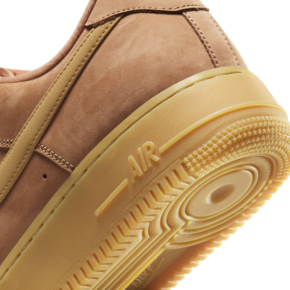 Nike men's Air Force 1 '07 WB Flax sneakers in tan suede with classic low-top design