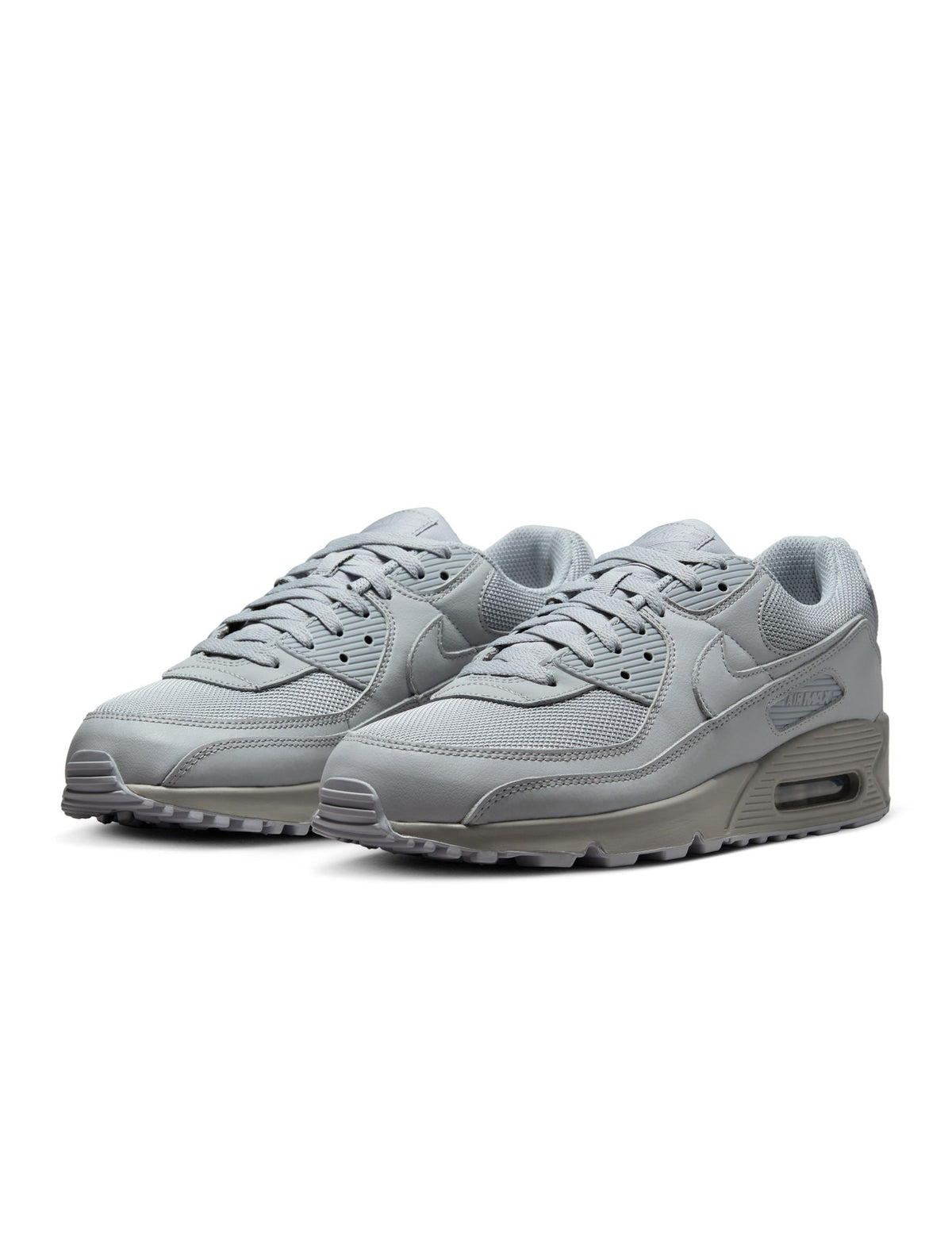 Nike Men's Air Max 90 sneakers in wolf grey profile view