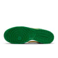 Nike Mens Dunk Low SP Pine Green sneakers in green and white with Nike branding and stylish design, side view.