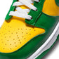Nike Mens Dunk Low SP Pine Green sneakers, showcasing the green leather upper and white midsole on a clean background.