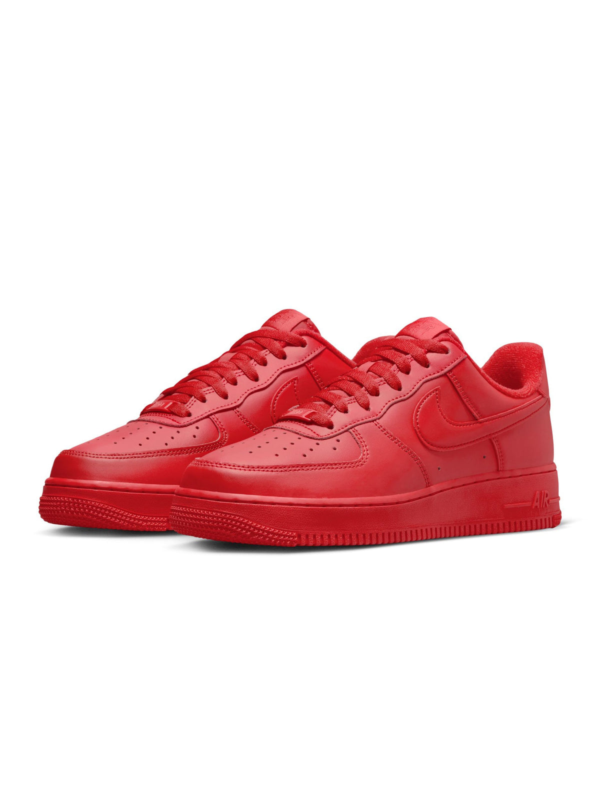 Nike men’s Air Force 1 ’07 LV8 1 sneakers in University Red, side view