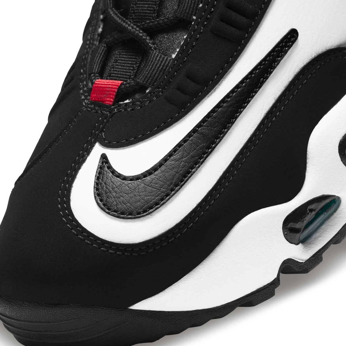 Nike men's Air Griffey Max 1 Fresh Water sneakers in white and black with teal accents