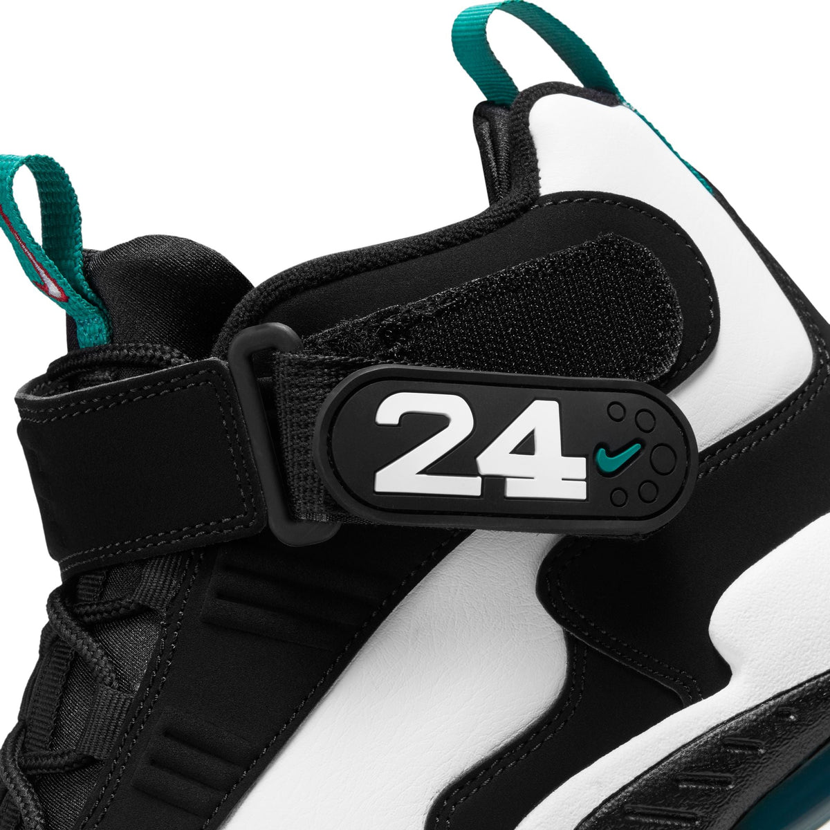 Nike men's Air Griffey Max 1 Fresh Water sneakers in white, black, and teal with visible side logo