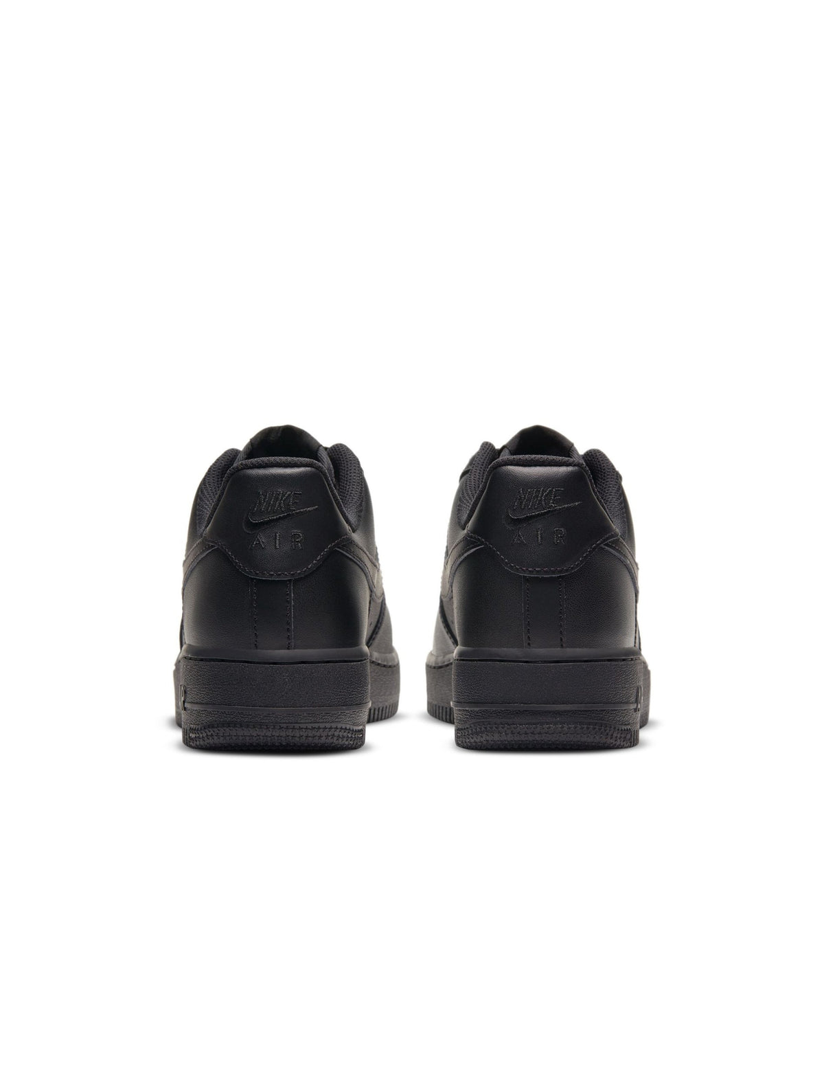 Nike Women's Air Force 1 '07 black and black sneakers, showcasing the classic design and sleek style of the popular footwear.