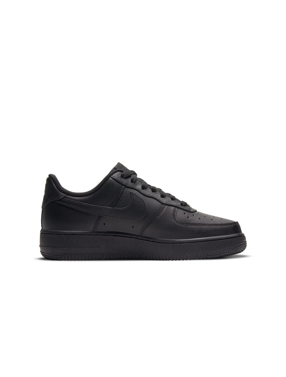 Nike Women's Air Force 1 '07 black and black sneakers, showcasing the classic design and stylish look of this popular footwear.