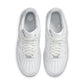 Nike Women's Air Force 1 '07 Triple White sneakers, classic white leather footwear for women, displayed on a plain background.